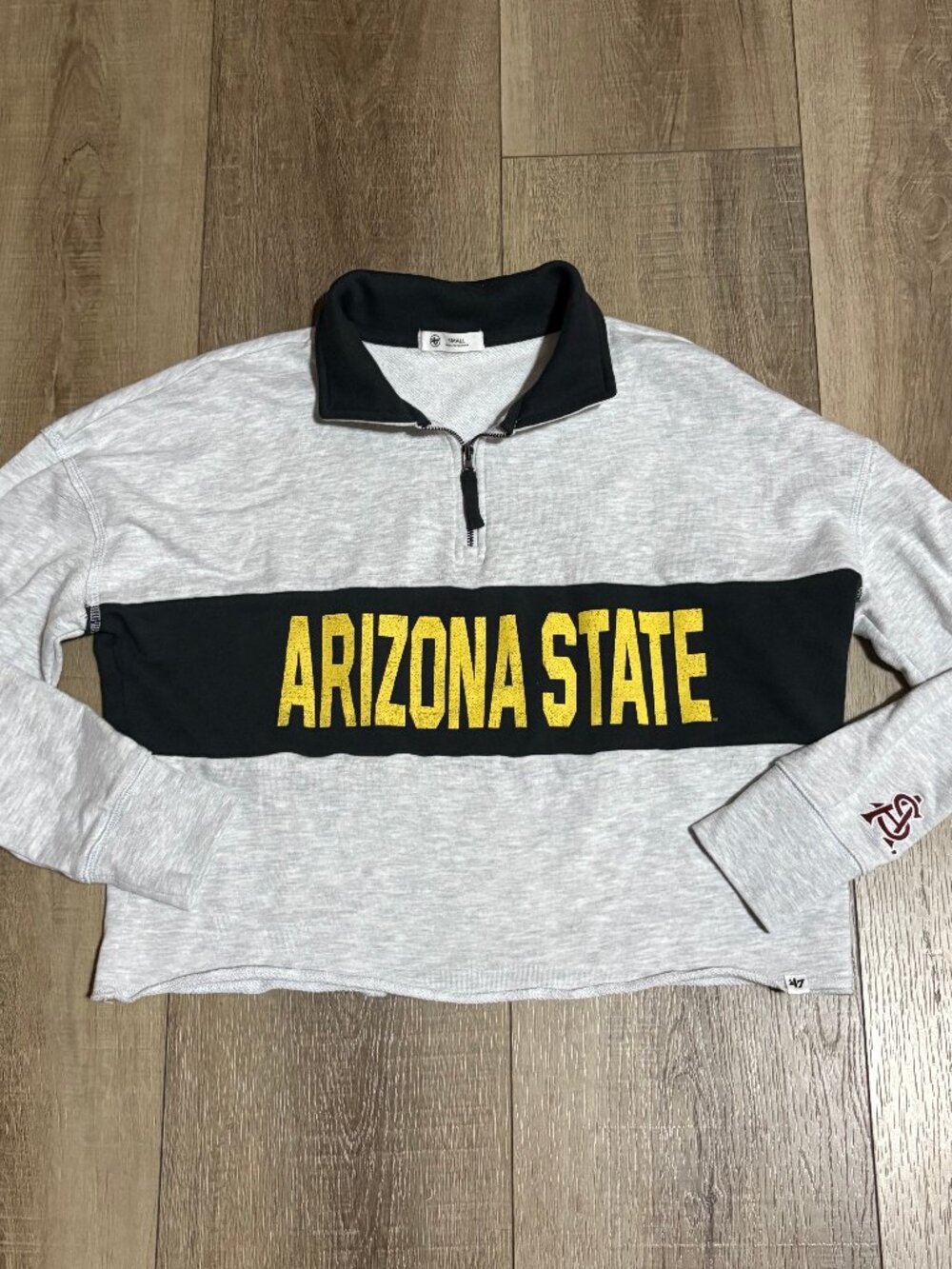 '47 Arizona State Quarter Zip Crop Sweatshirt Size Small - Picture 6 of 11